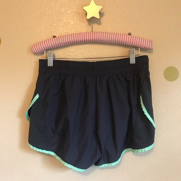 GapFit Navy Athletic Shorts. Green Piping. Small. - Picture 5 of 5